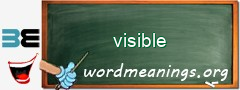 WordMeaning blackboard for visible